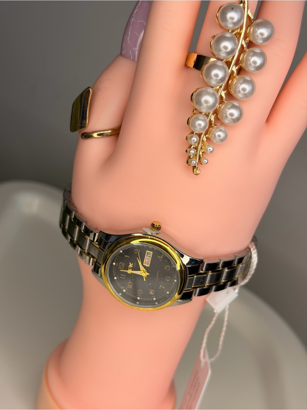 Two-Tone Silver and Gold Women's Dress Watch - Unbranded